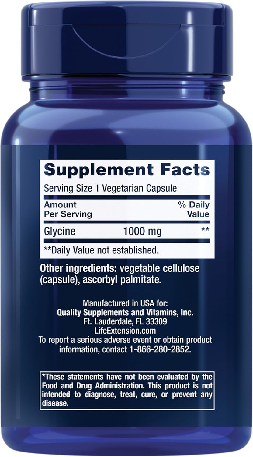 Glycine 1000 mg for Relaxation & Healthy Sleep + Pure Taurine Amino Acid for Heart, Liver, and Brain Health