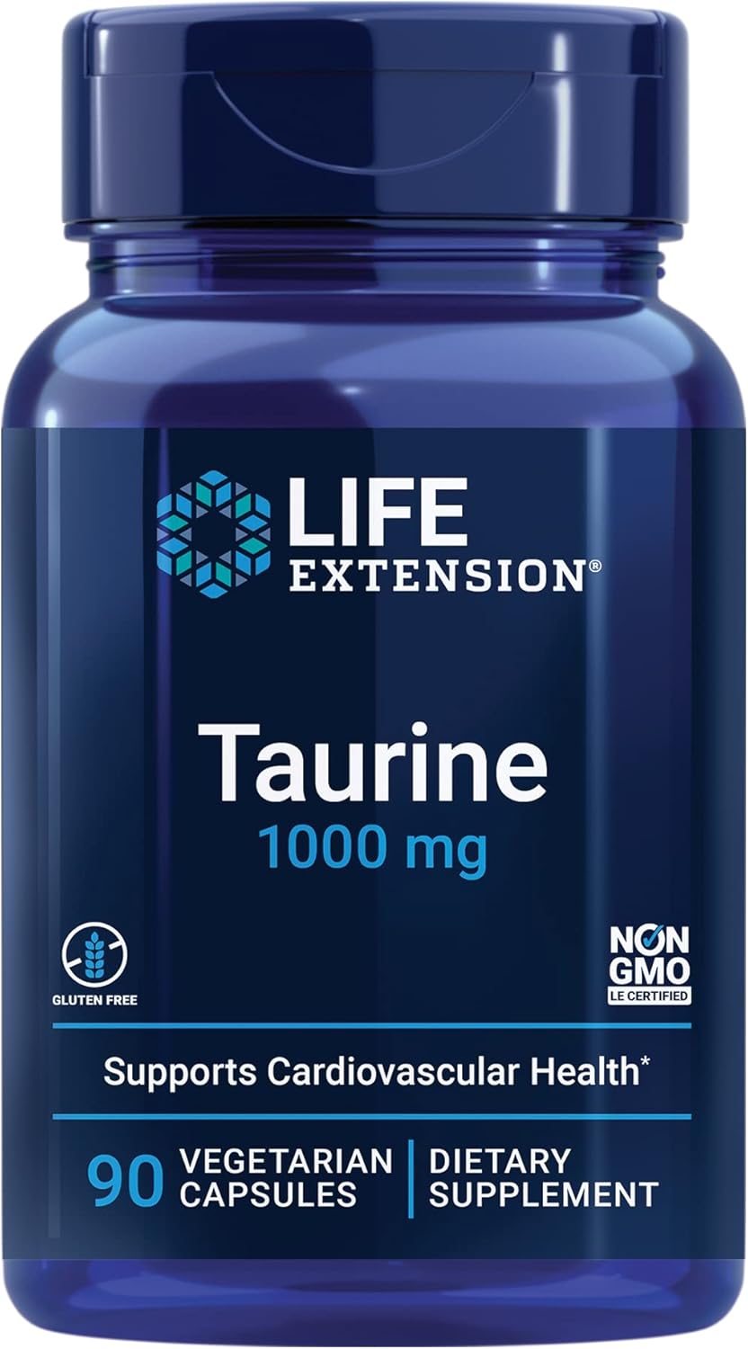 Glycine 1000 mg for Relaxation & Healthy Sleep + Pure Taurine Amino Acid for Heart, Liver, and Brain Health