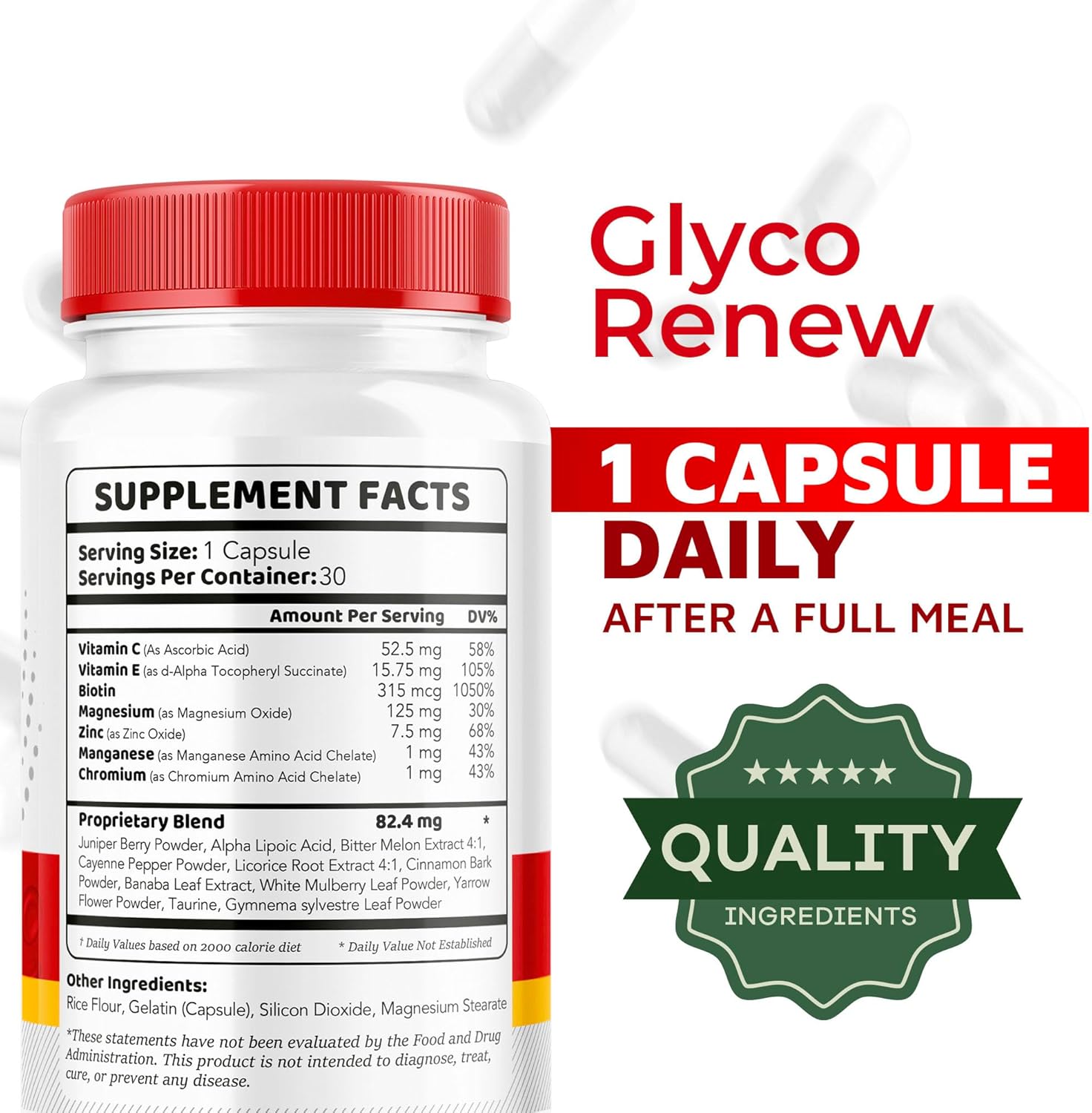 Glyco Renew Blood Support Supplement - 30 Capsules for Ripped Support