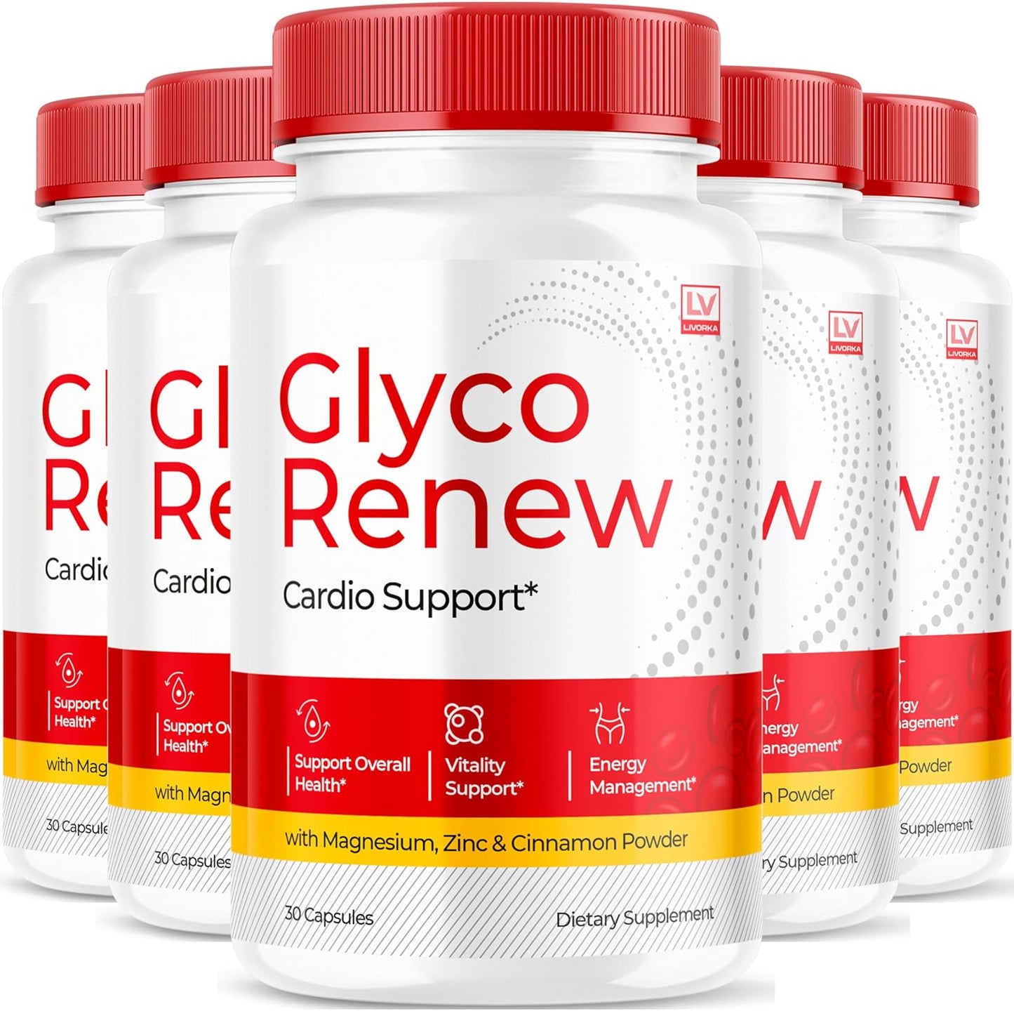 Glyco Renew Blood Support Supplement - 5 Pack of 150 Capsules, Ripped Formula for Blood Health