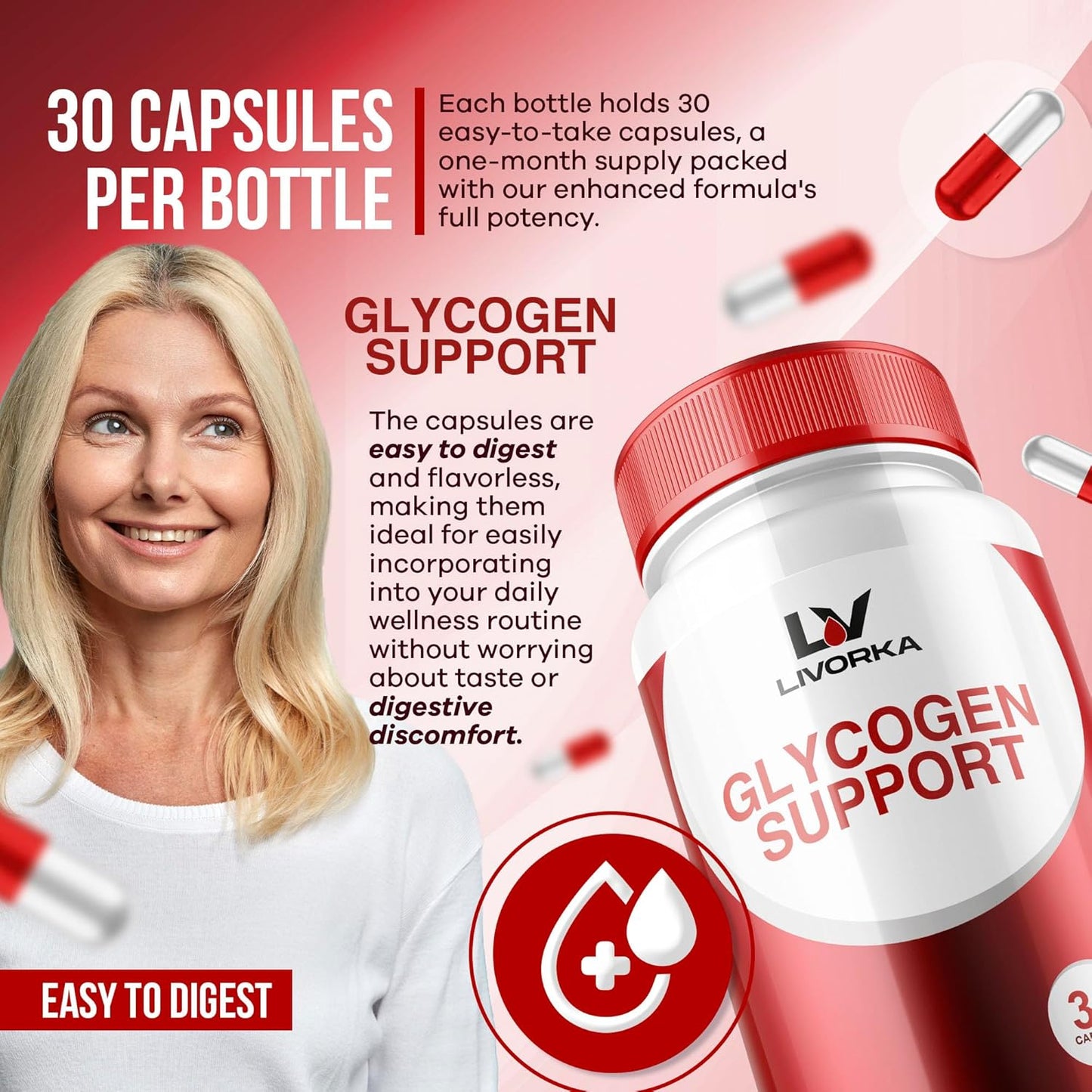 Glycogen Control Formula - 30 Capsules for 30 Days, Powerful Ingredients, Supports Glycogen Levels