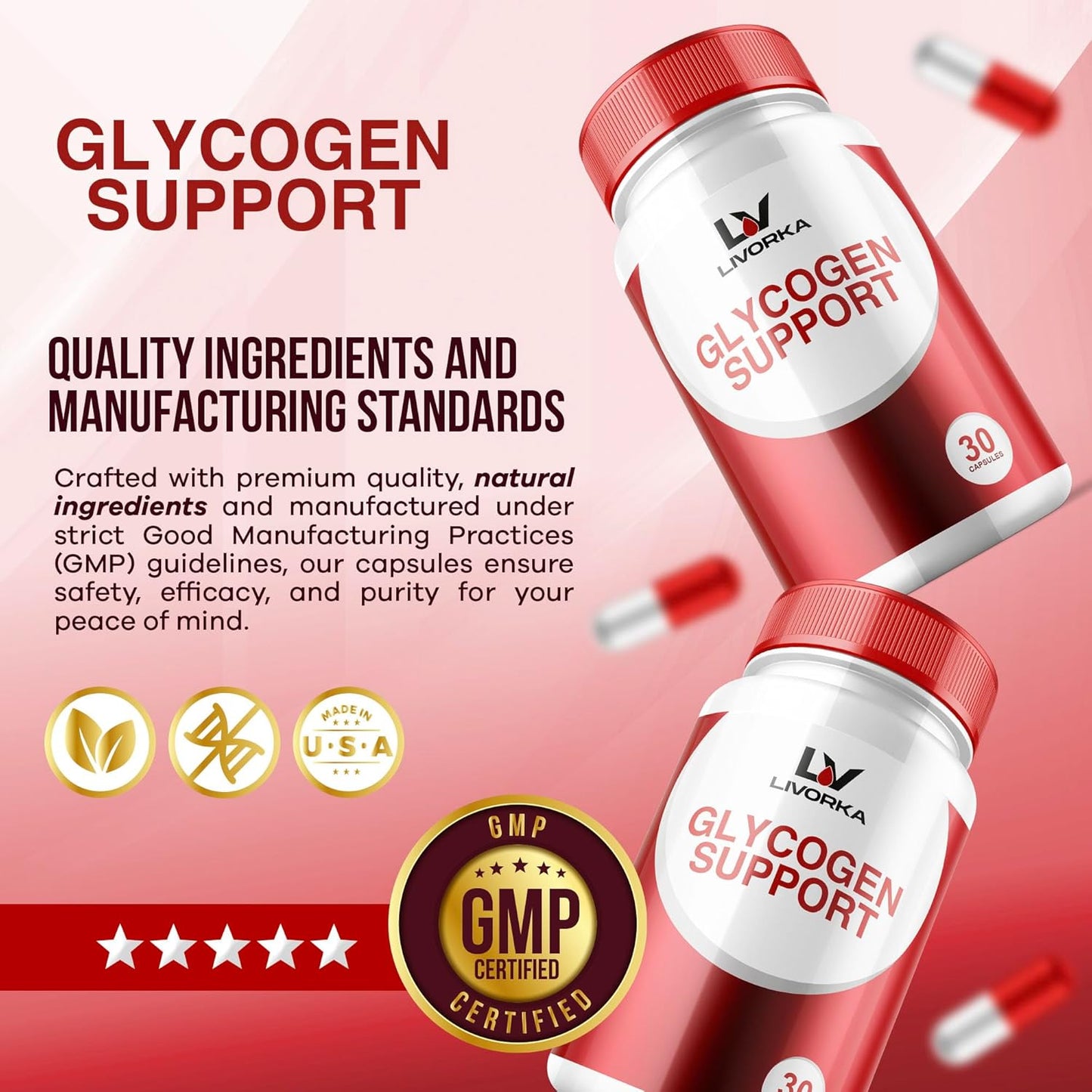 Glycogen Control Formula - 30 Capsules for 30 Days, Powerful Ingredients, Supports Glycogen Levels