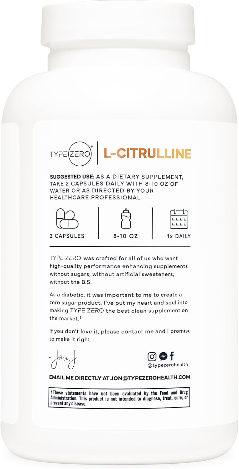 GMO-Free Type Zero L-Citrulline Capsules - 180 Capsules (1500 mg) - BoostGo Australia