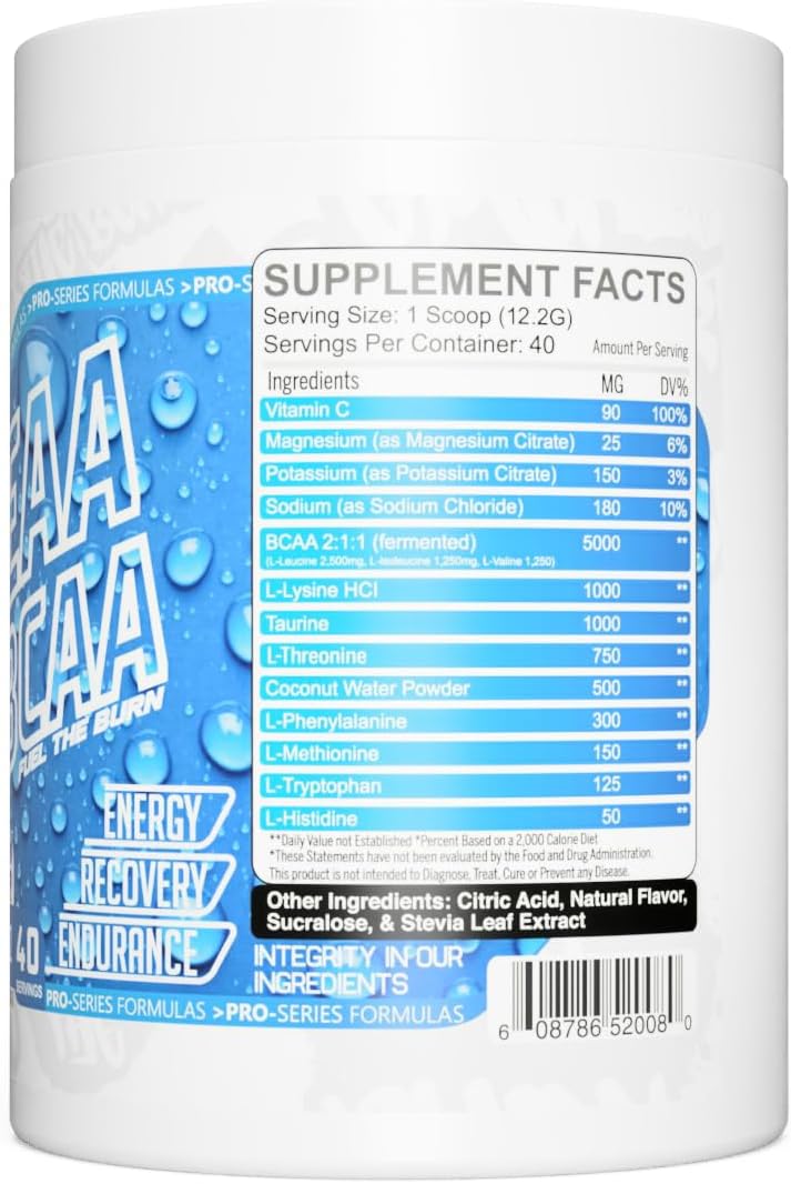 GMU SPORT - Blue Razz BCAA & EAA Hydration Powder - Full Amino Acids Profile for Energy, Recovery & Endurance - 40 Servings