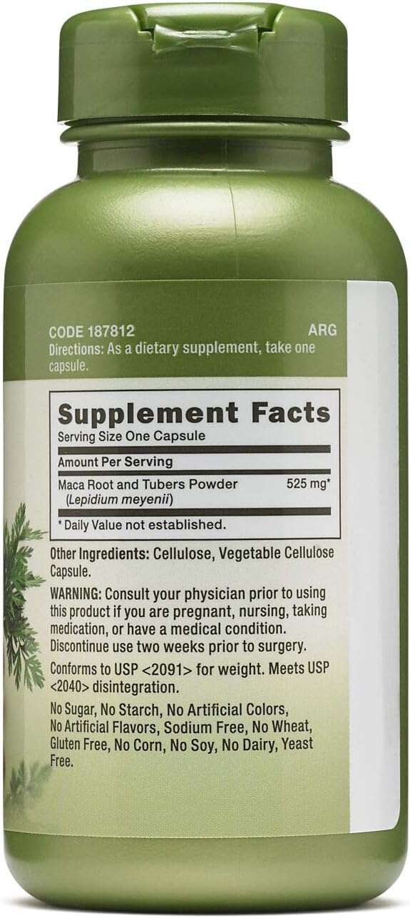 GNC Herbal Plus Maca Root Capsules - 525mg, 100 Count - Promotes Vitality and Energy Boost