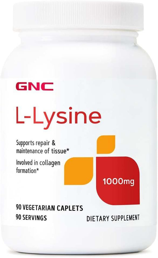 GNC L-Lysine 1000mg - 90 Tablets for Vegetarians