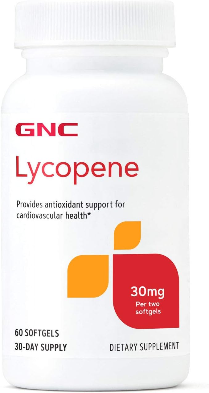 GNC Lycopene 30mg Softgels - Antioxidant Support for Cardiovascular Health - 60 Count