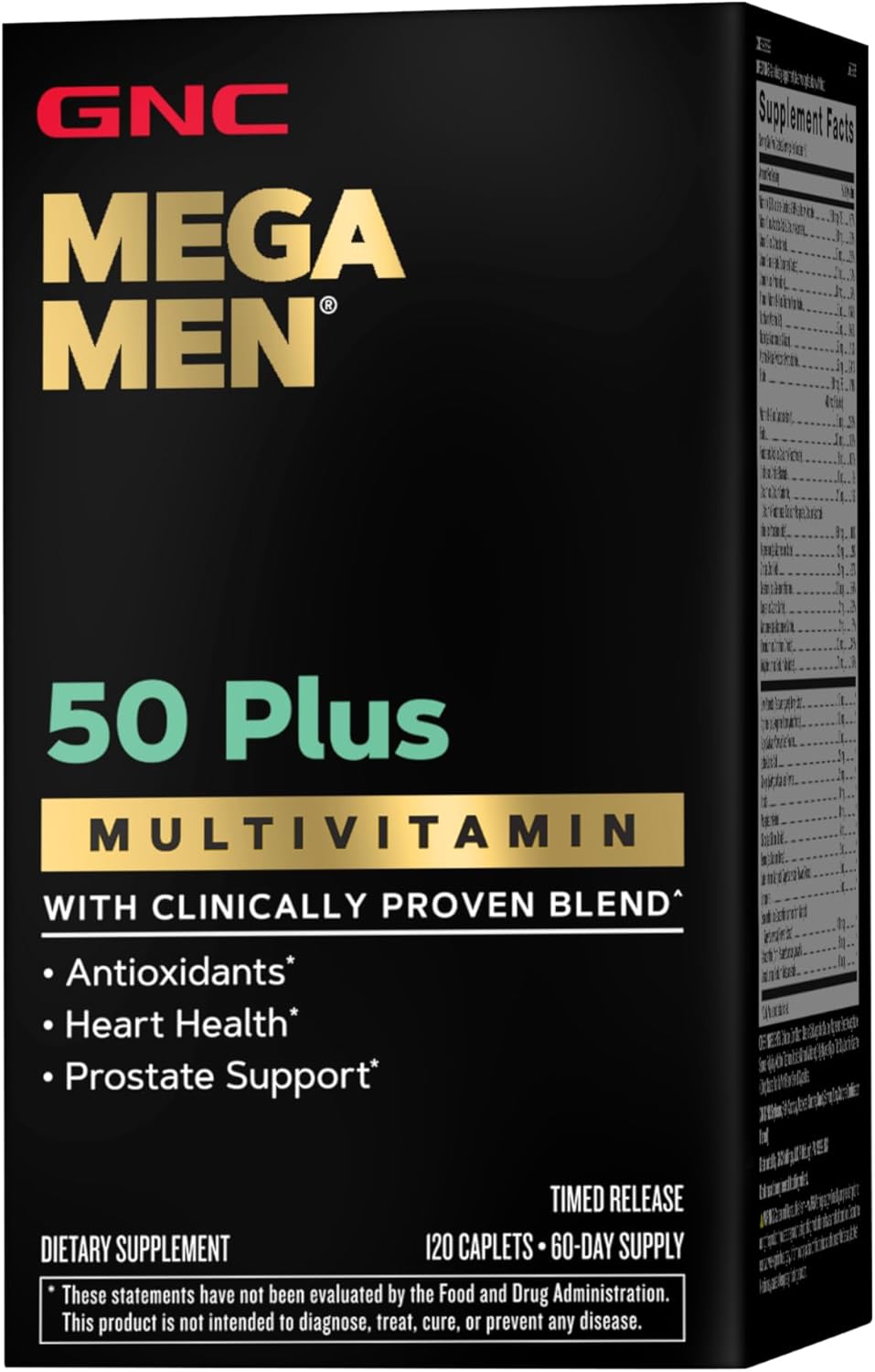 GNC Mega Men 50+ Multivitamin for Heart, Prostate, and Circulatory Health - 120 Count - BoostGo Australia