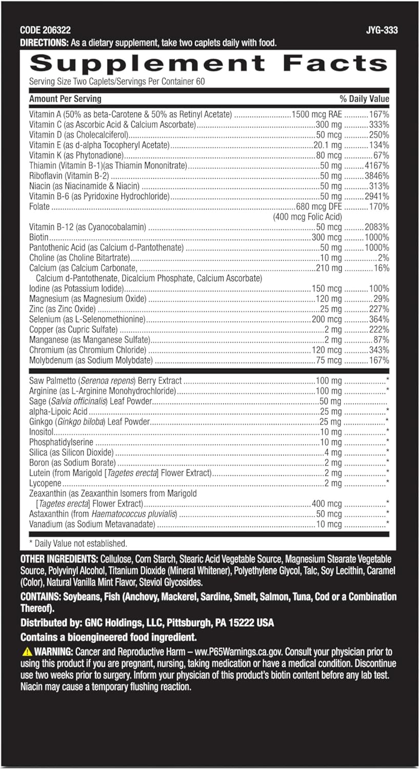 GNC Mega Men 50+ Multivitamin for Heart, Prostate, and Circulatory Health - 120 Count - BoostGo Australia