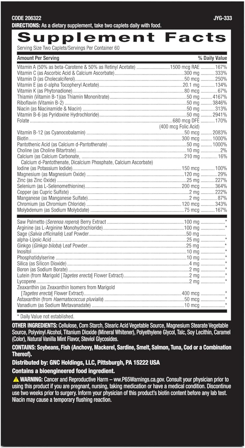 GNC Mega Men 50+ Multivitamin for Heart, Prostate, and Circulatory Health - 120 Count - BoostGo Australia