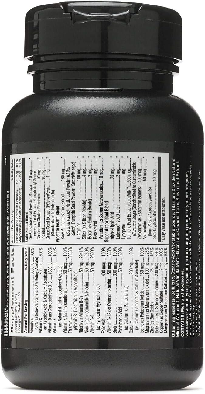GNC Mega Men 50 Plus Daily Multivitamin | Supports Memory, Prostate, Heart Health | 60 Count Bottle