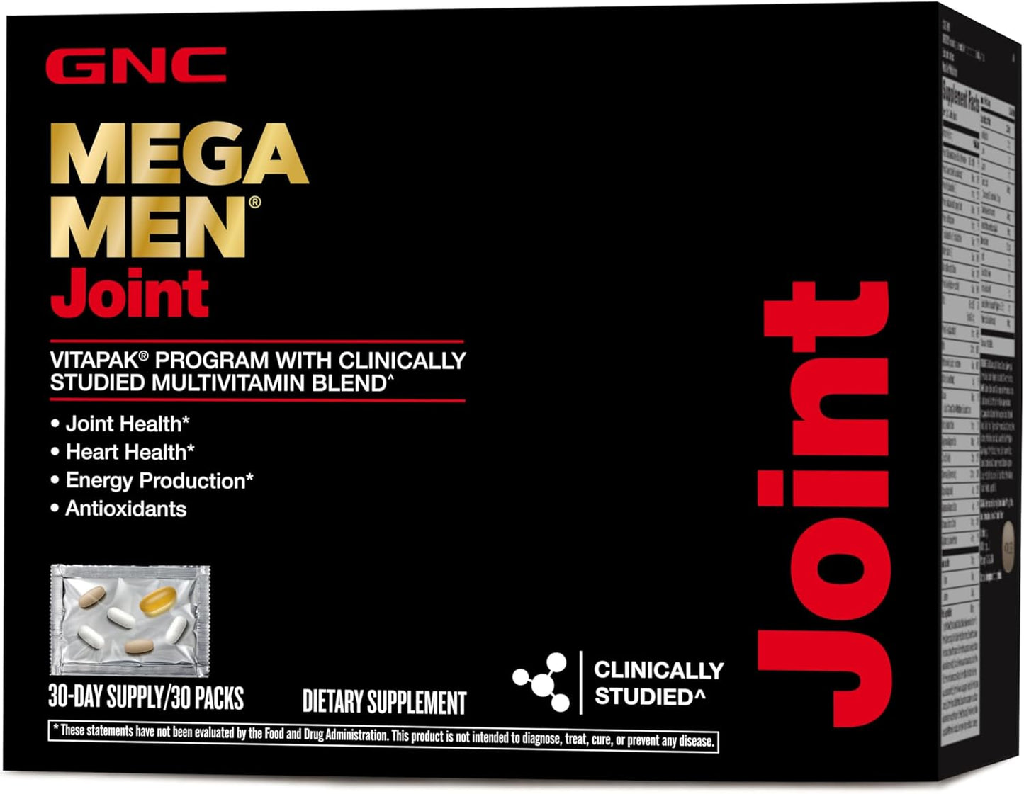 GNC Mega Men Joint Vitapak | Promotes Joint and Heart Health, Energy, and Antioxidants | 30 Tablets