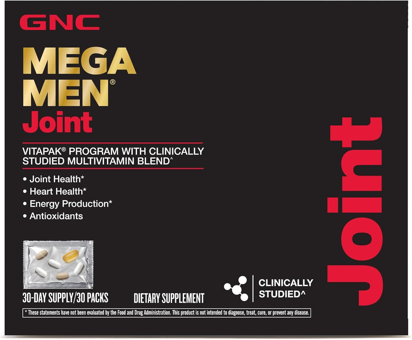 GNC Mega Men Joint Vitapak | Promotes Joint and Heart Health, Energy, and Antioxidants | 30 Tablets