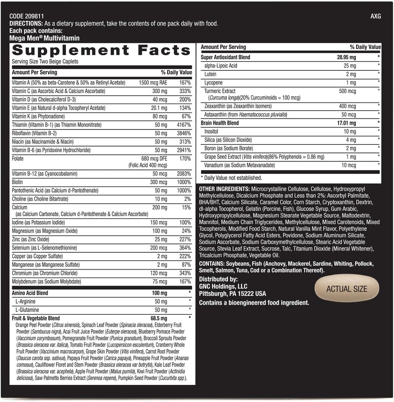 GNC Mega Men Joint Vitapak | Promotes Joint and Heart Health, Energy, and Antioxidants | 30 Tablets