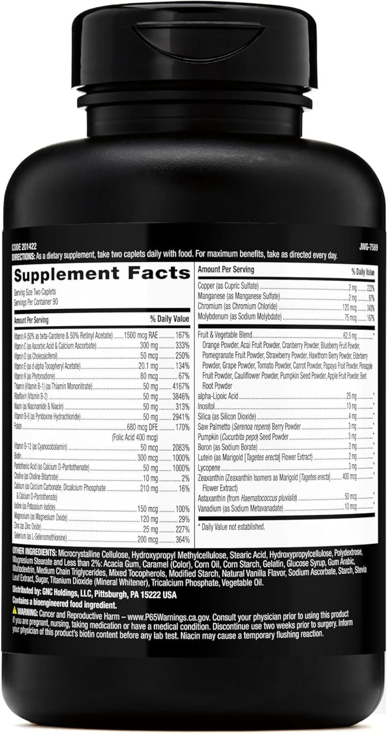 GNC Mega Men Multivitamin 180 Count - Supports Heart Health and Immune System