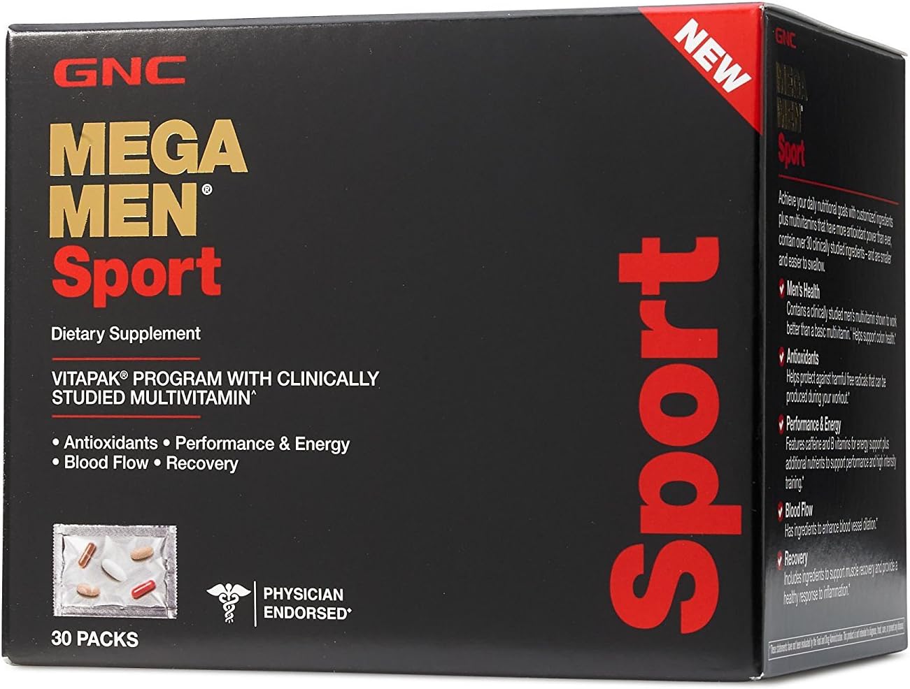 GNC Mega Men Sport Capsules - 30 Count Bottle for Enhanced Performance and Nutrition