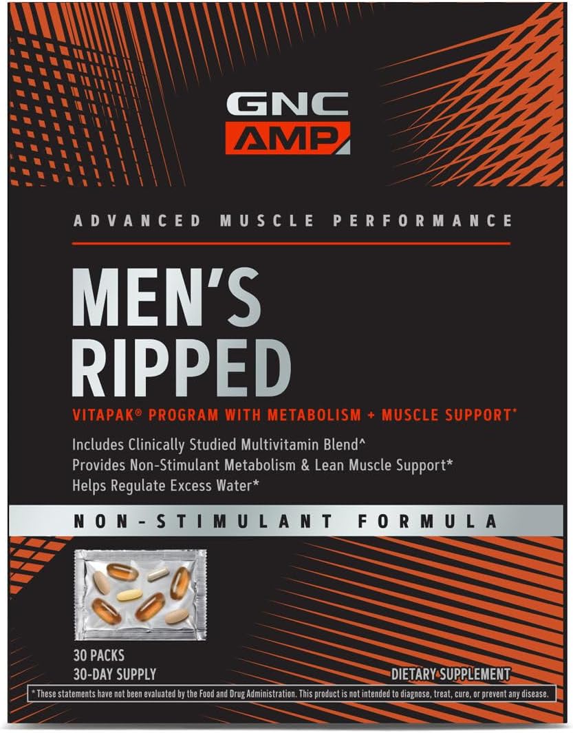 GNC Men's Ripped Non-Stimulant Formula - 30 Servings for Lean Muscle