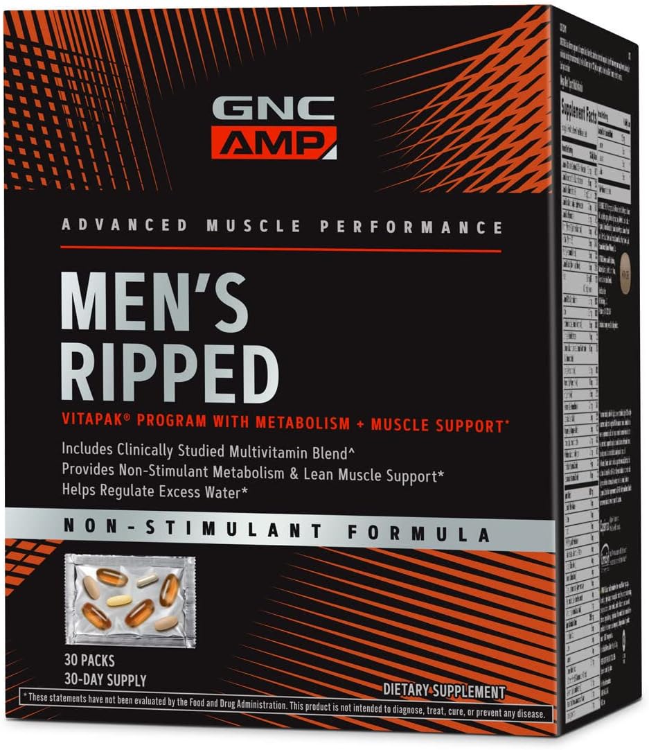 GNC Men's Ripped Non-Stimulant Formula - 30 Servings for Lean Muscle