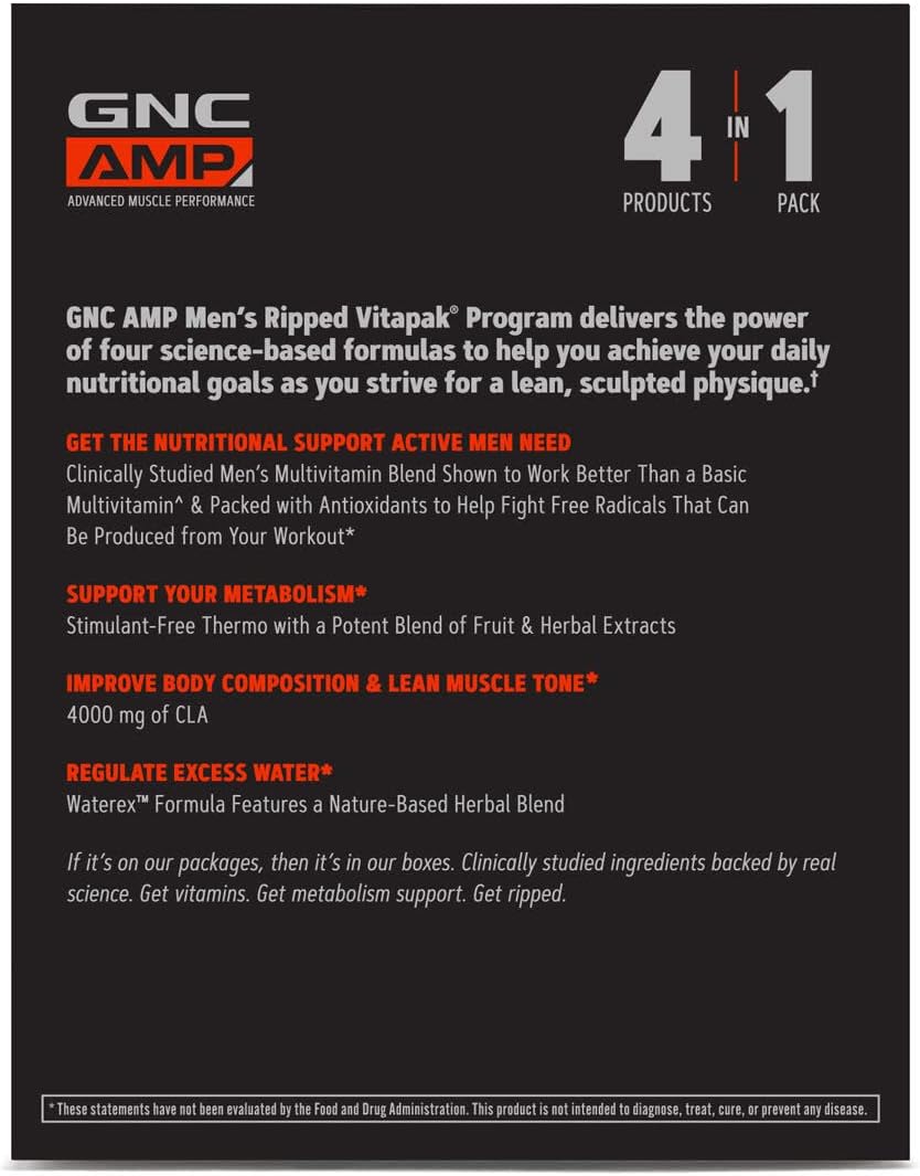 GNC Men's Ripped Non-Stimulant Formula - 30 Servings for Lean Muscle