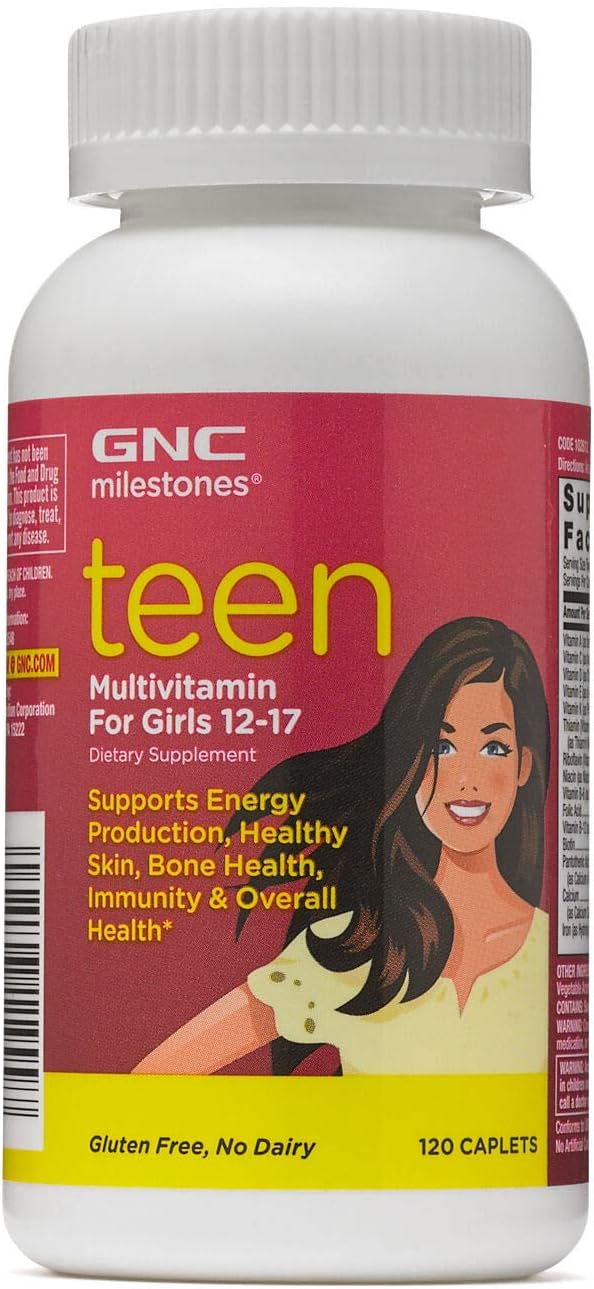 GNC milestones Teen Multivitamin for Girls 12-17 - (Product) RED - Caplet Formula