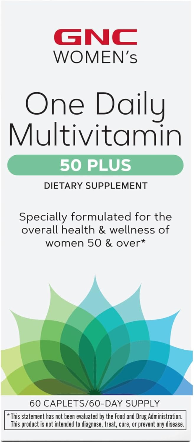 GNC One Daily Multivitamin 50 Plus - 60 Caplets for 60 Servings