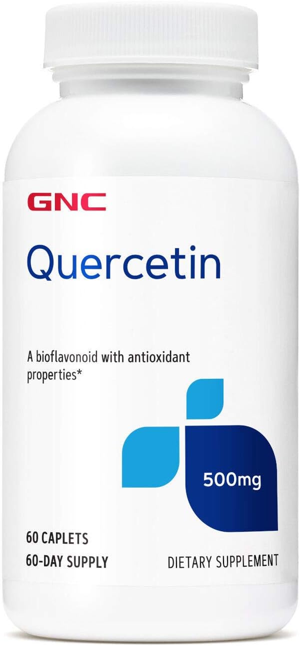 GNC Quercetin 500mg Caplets for Antioxidant Support - 60 Servings