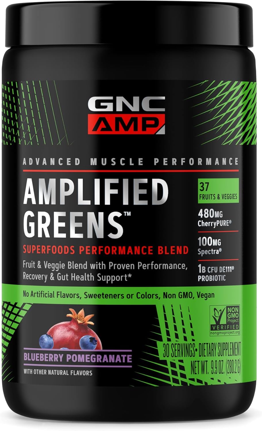 GNC Superfoods Amplified Greens Blue Pomegranate - Natural Energy Boost and Antioxidant Support