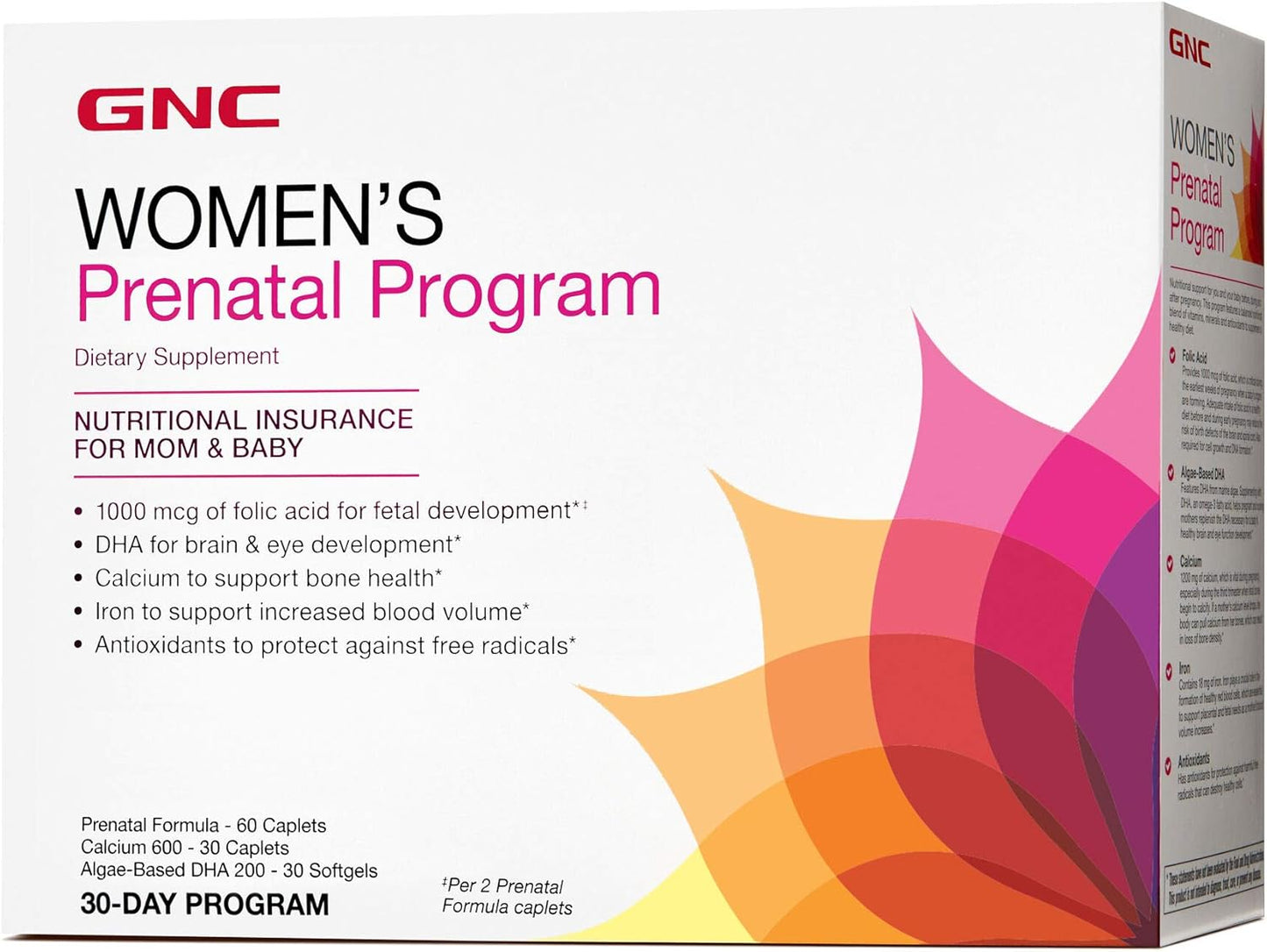GNC Targeted Prenatal Essentials for Women | Daily Supplement System with Zinc & Iron | Supports Fetal Development | 30 Packs