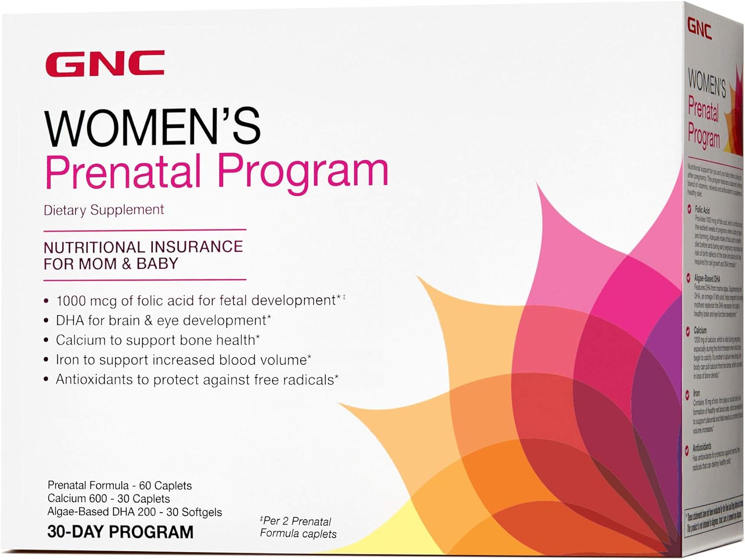 GNC Targeted Prenatal Essentials for Women | Daily Supplement System with Zinc & Iron | Supports Fetal Development | 30 Packs