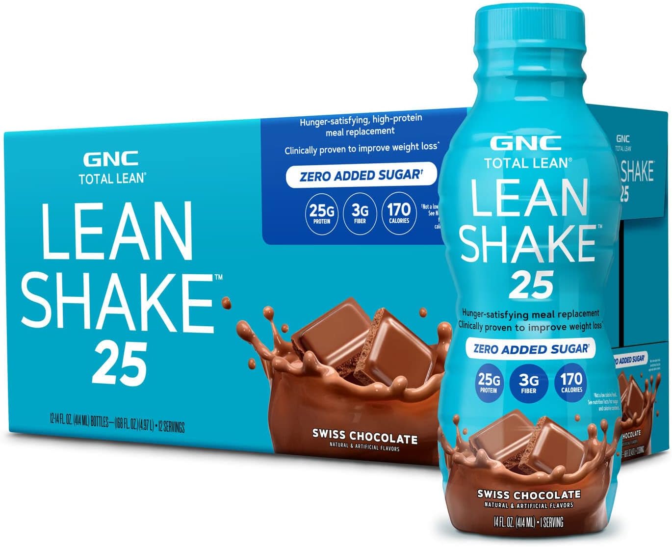 GNC Total Lean Lean Shake 25 Swiss Chocolate - 12 Pack