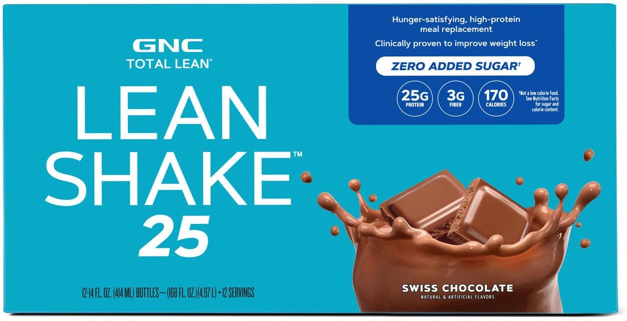 GNC Total Lean Lean Shake 25 Swiss Chocolate - 12 Pack