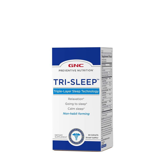 GNC Tri-Sleep Caplets - 60 Count (30 Servings) for Preventive Nutrition