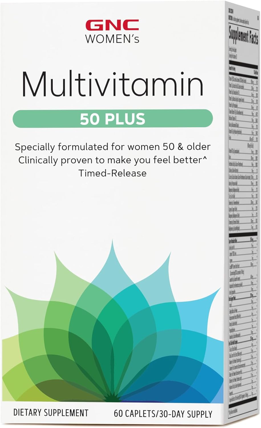 GNC Women's Multivitamin 50 Plus for Bone, Eye, Memory, Brain, and Skin Health - Vitamin D, Calcium, B12 - Boosts Energy - 60 Caplets