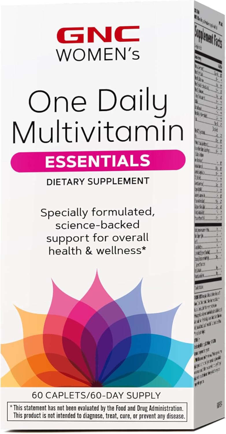 GNC Women's One Daily Multivitamin Essentials - 60 Caplets for Daily Nutrition Support