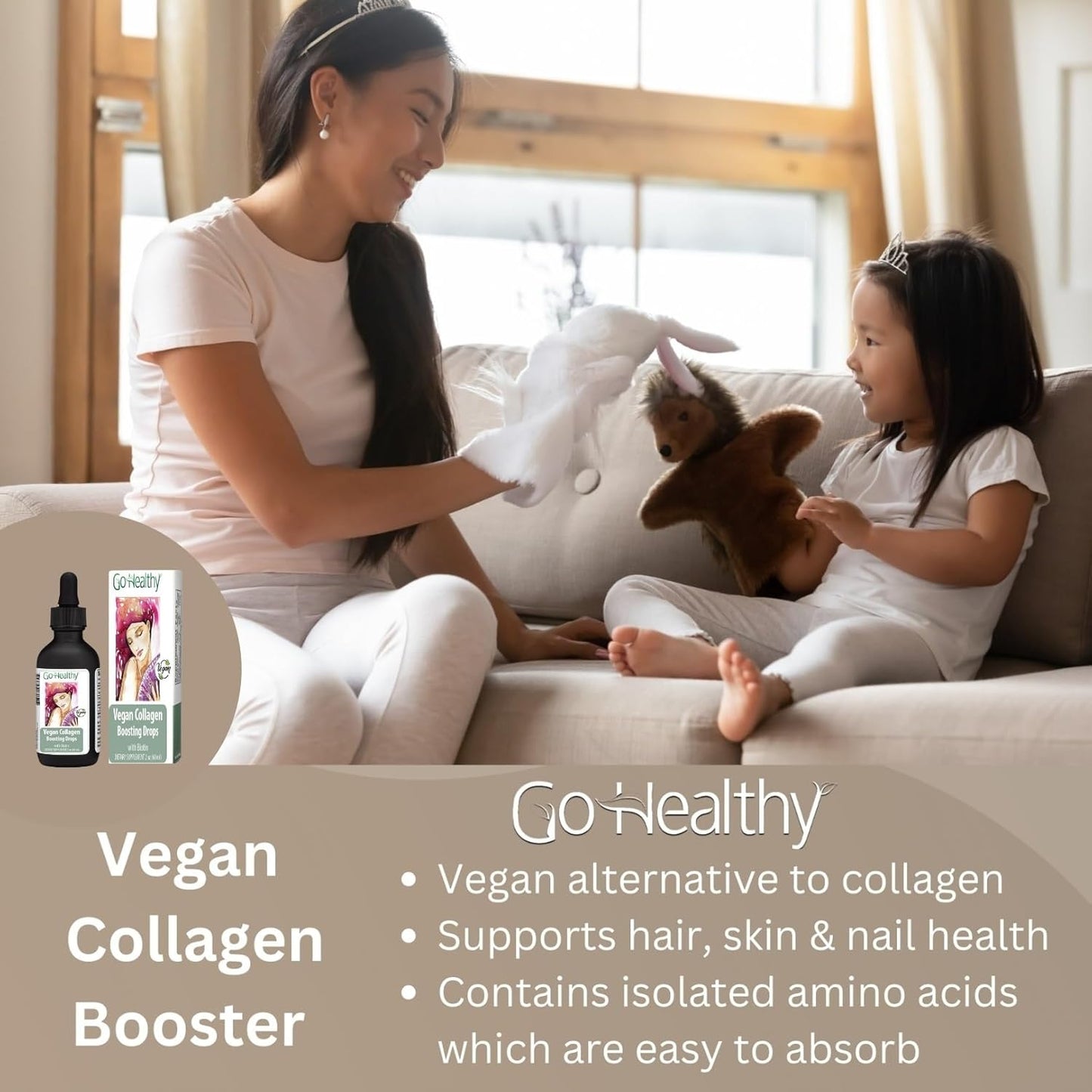 Go Healthy Natural Vegan Liquid Multivitamin and Collagen Biotin Bundle - Boost Your Health Naturally!