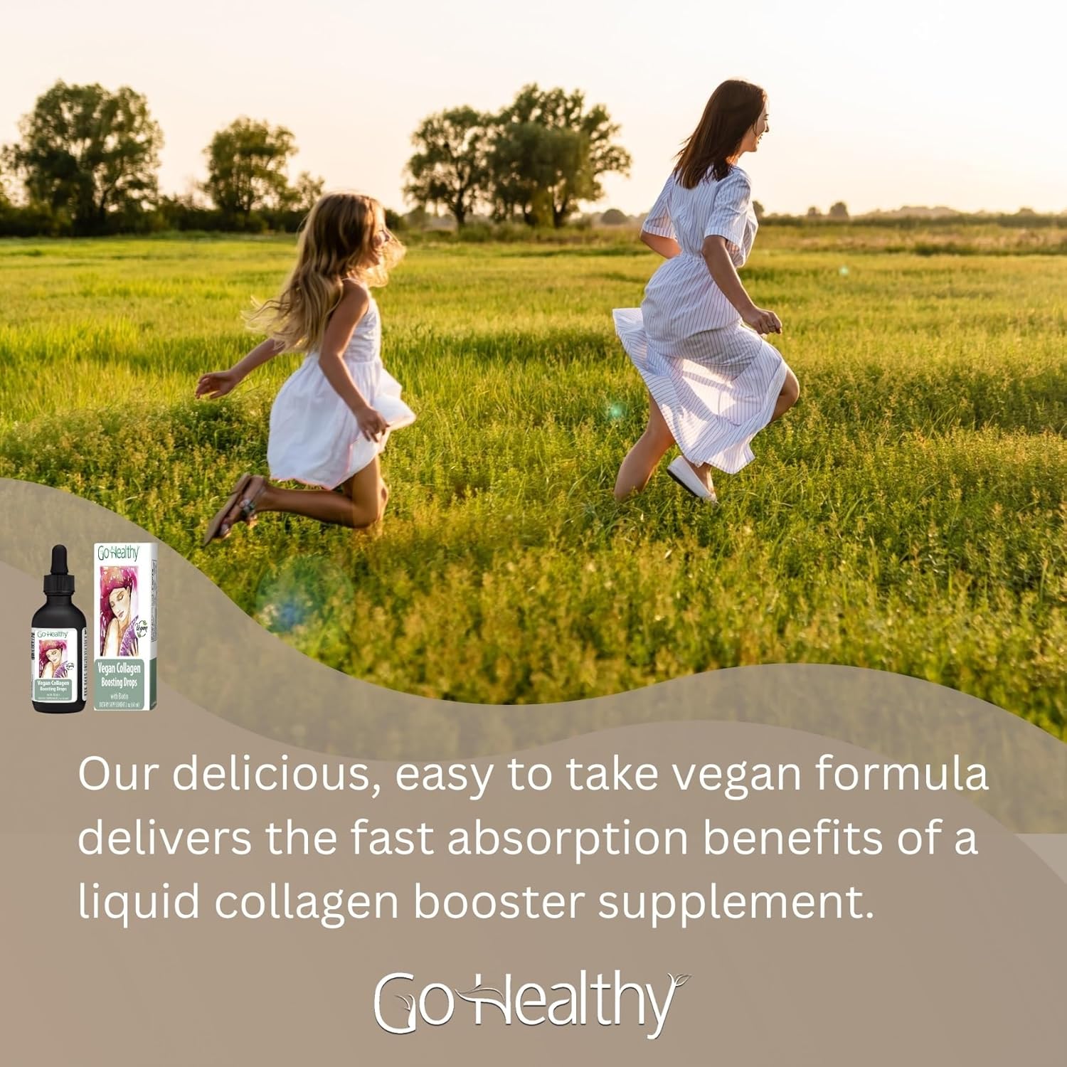 Go Healthy Natural Vegan Liquid Multivitamin and Collagen Biotin Bundle - Boost Your Health Naturally!