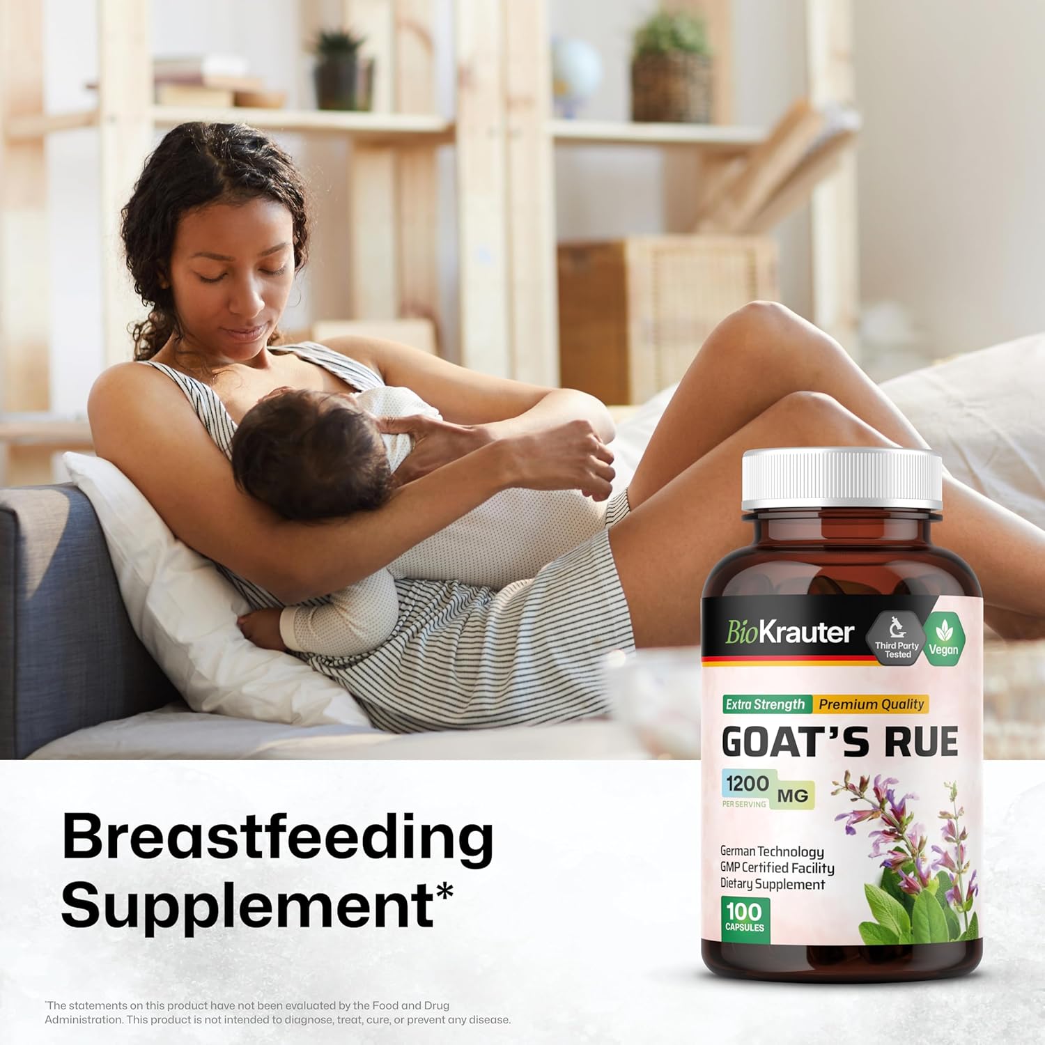 Goat's Rue Herbal Supplement for Lactation Support: Capsules and Gummies Combination Pack