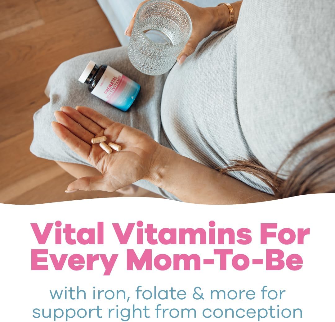 GOBIOTIX Prenatal Multivitamin Capsules for Women with Iron, Calcium, Vitamin D, C, Zinc, Folic Acid | Non-GMO | Pre & Post Pregnancy Support