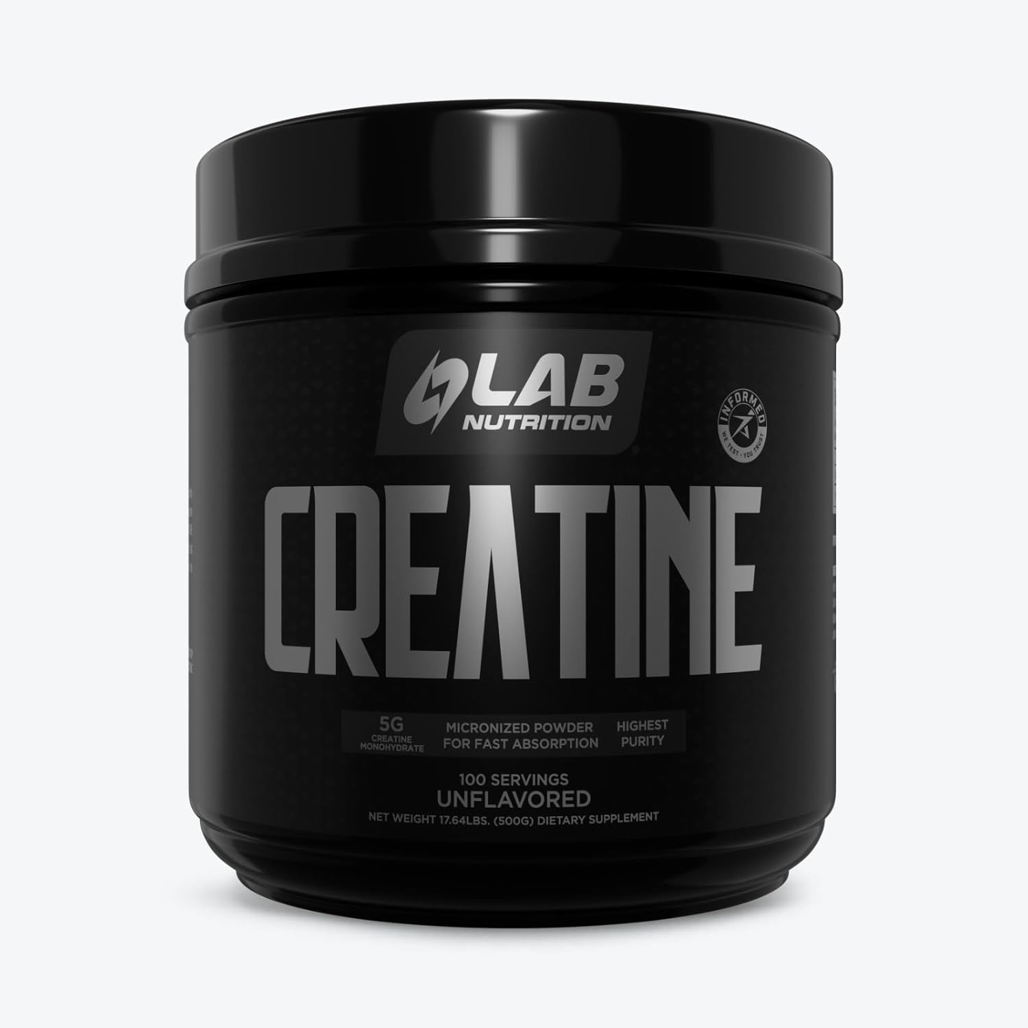 GOL Lab Nutrition Micronized Creatine Monohydrate Powder - 500G, 100 Servings, Unflavored, Keto Friendly