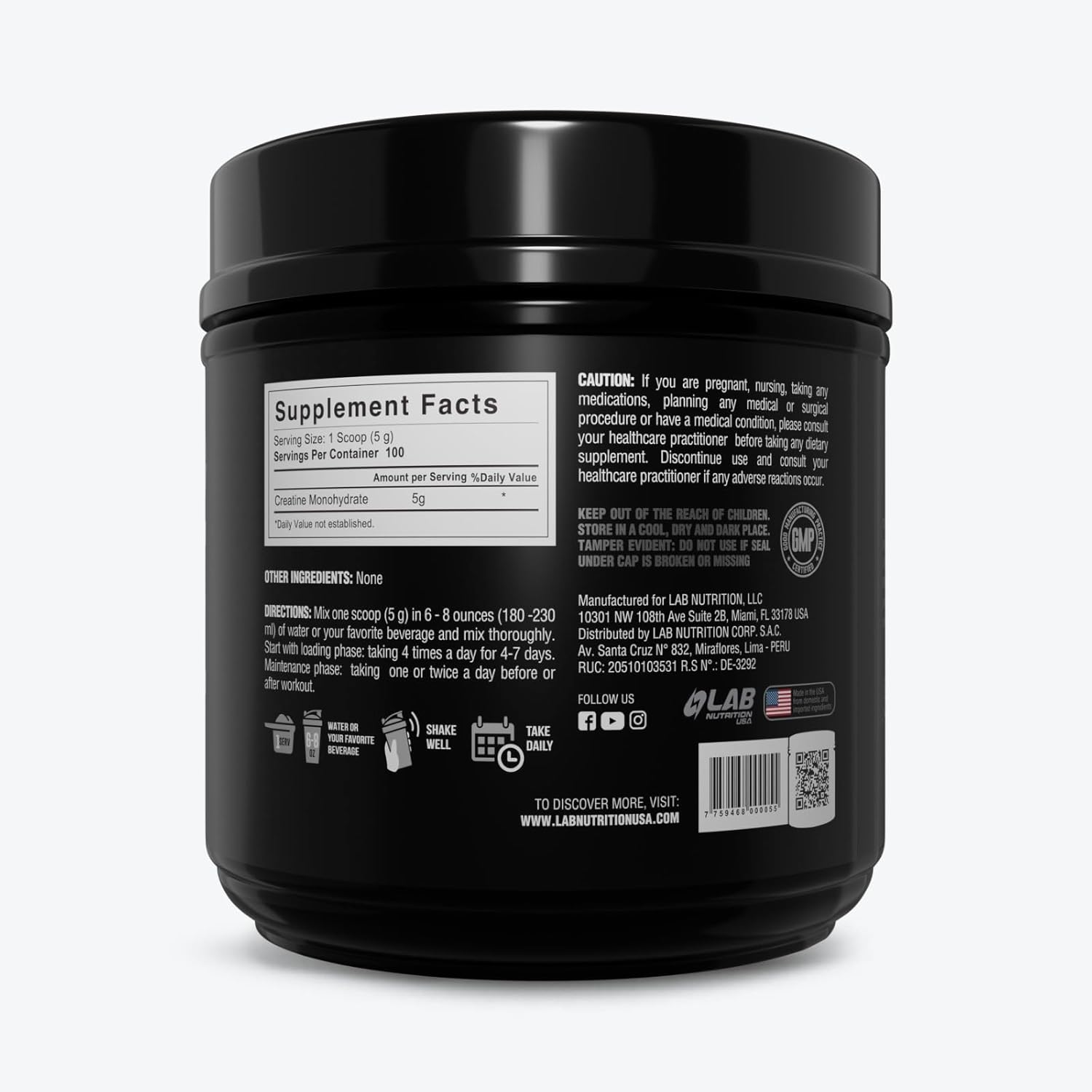 GOL Lab Nutrition Micronized Creatine Monohydrate Powder - 500G, 100 Servings, Unflavored, Keto Friendly