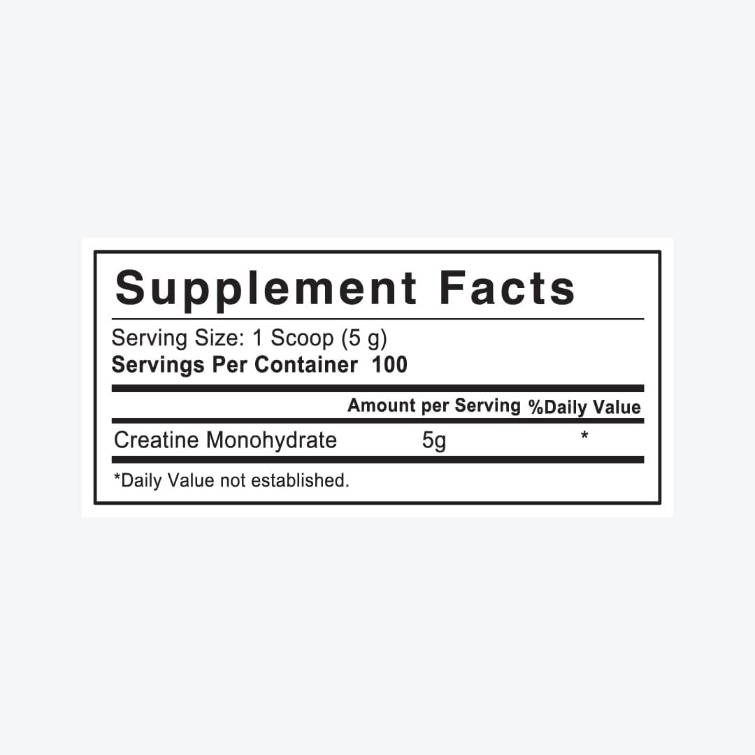 GOL Lab Nutrition Micronized Creatine Monohydrate Powder - 500G, 100 Servings, Unflavored, Keto Friendly