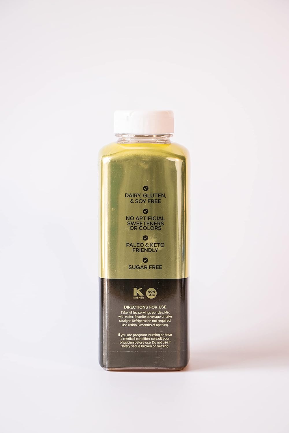 Gold Edition Liquid Collagen Protein with Hyaluronic Acid & Vitamin C - 16,000mg Hydrolyzed Collagen Peptides for Hair, Skin, Nails, and Joints - 15oz Bottle - Apple Flavor