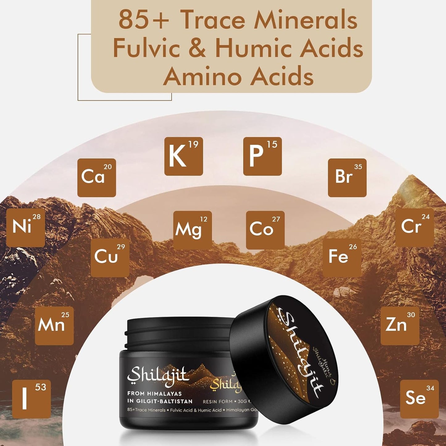 Gold Grade Hima Shilajatu Shilajit Resin - 100% Pure Himalayan Shilajit with Fulvic Acid & 85+ Trace Minerals Complex - Energy & Immune Support - Pack of 3 (6 Months)