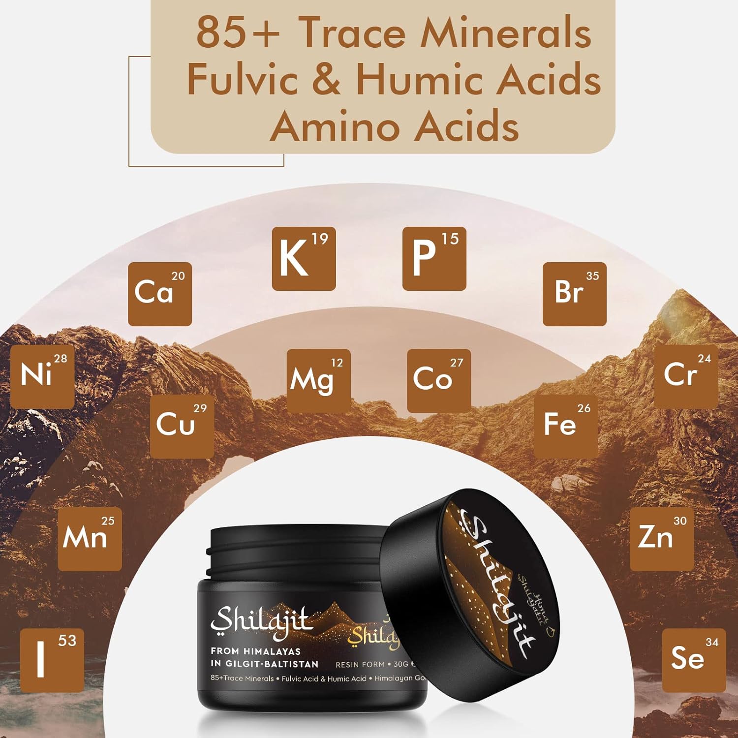 Gold Grade Hima Shilajatu Shilajit Resin - 100% Pure Himalayan Shilajit with Fulvic Acid & 85+ Trace Minerals Complex - Energy & Immune Support - Pack of 3 (6 Months)