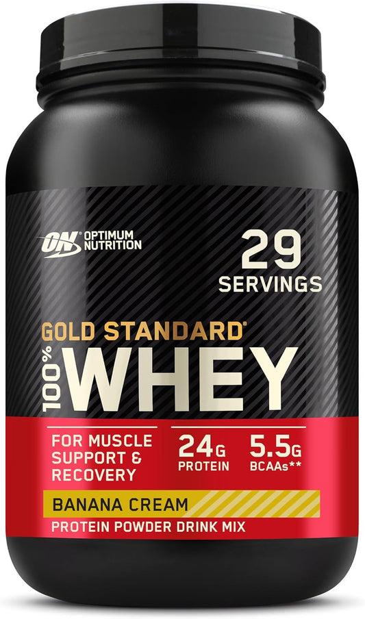 Gold Standard 100% Whey Protein Powder in Banana Cream Flavor - 2 Pound Pack