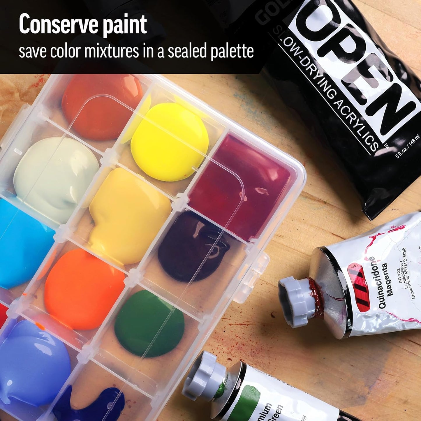 Golden Artist Colors OPEN Slow-Drying Acrylics by GOLDEN, Chromium Oxide Green, 5 fl oz. tube, Professional Acrylic Paint, Opaque