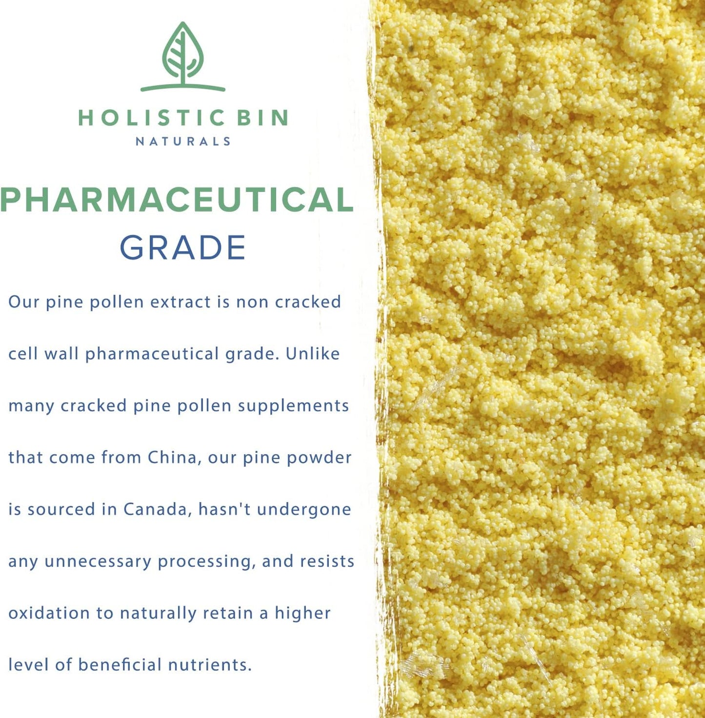 Golden Canadian Pine Pollen Powder - 20g Pure Supplement, Wild Harvested from Lodgepole Pine Tree | Non GMO, Pharmaceutical Grade Organic Pollen