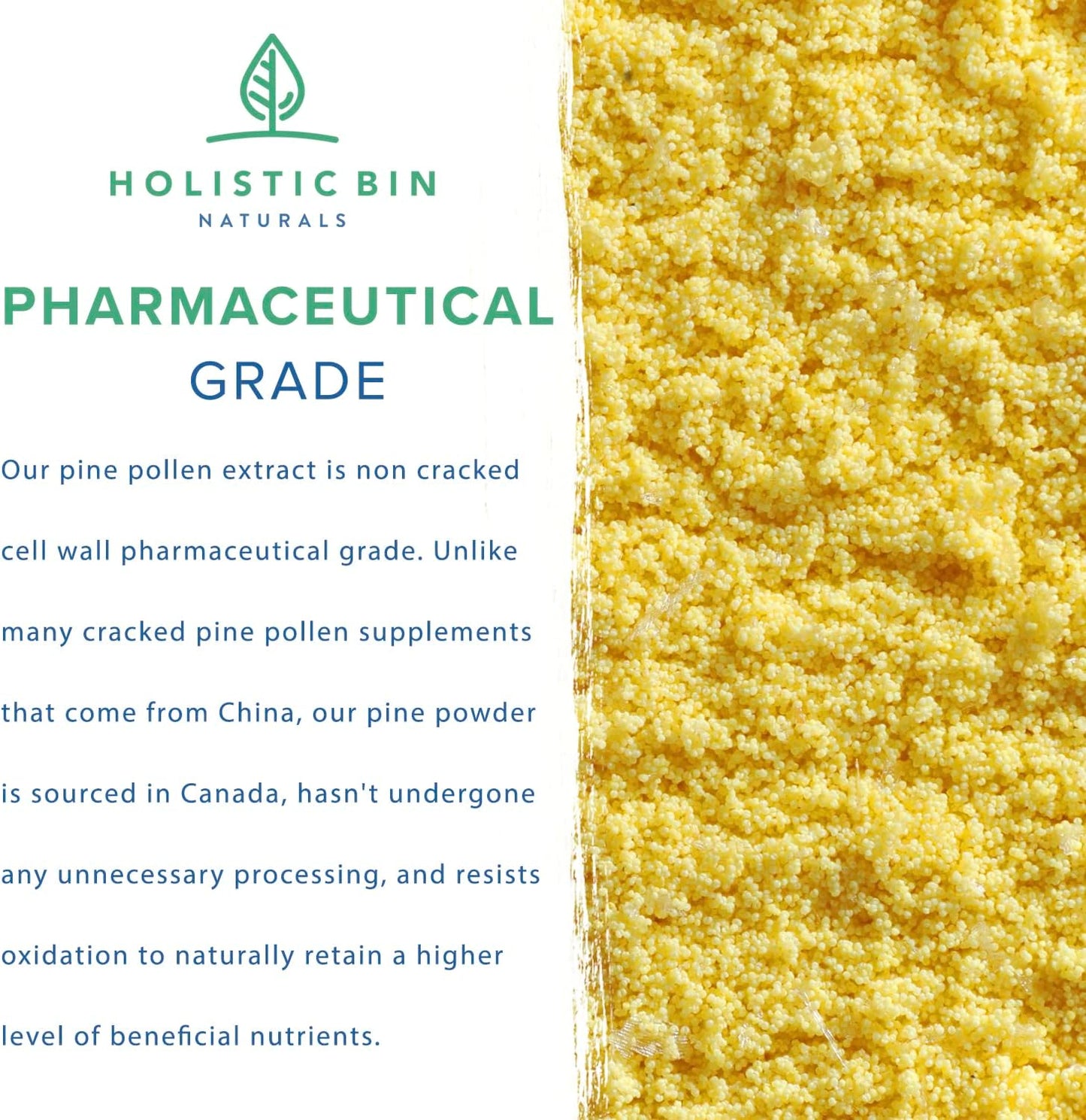 Golden Canadian Ponderosa Pine Pollen Powder - 20g Organic Supplement