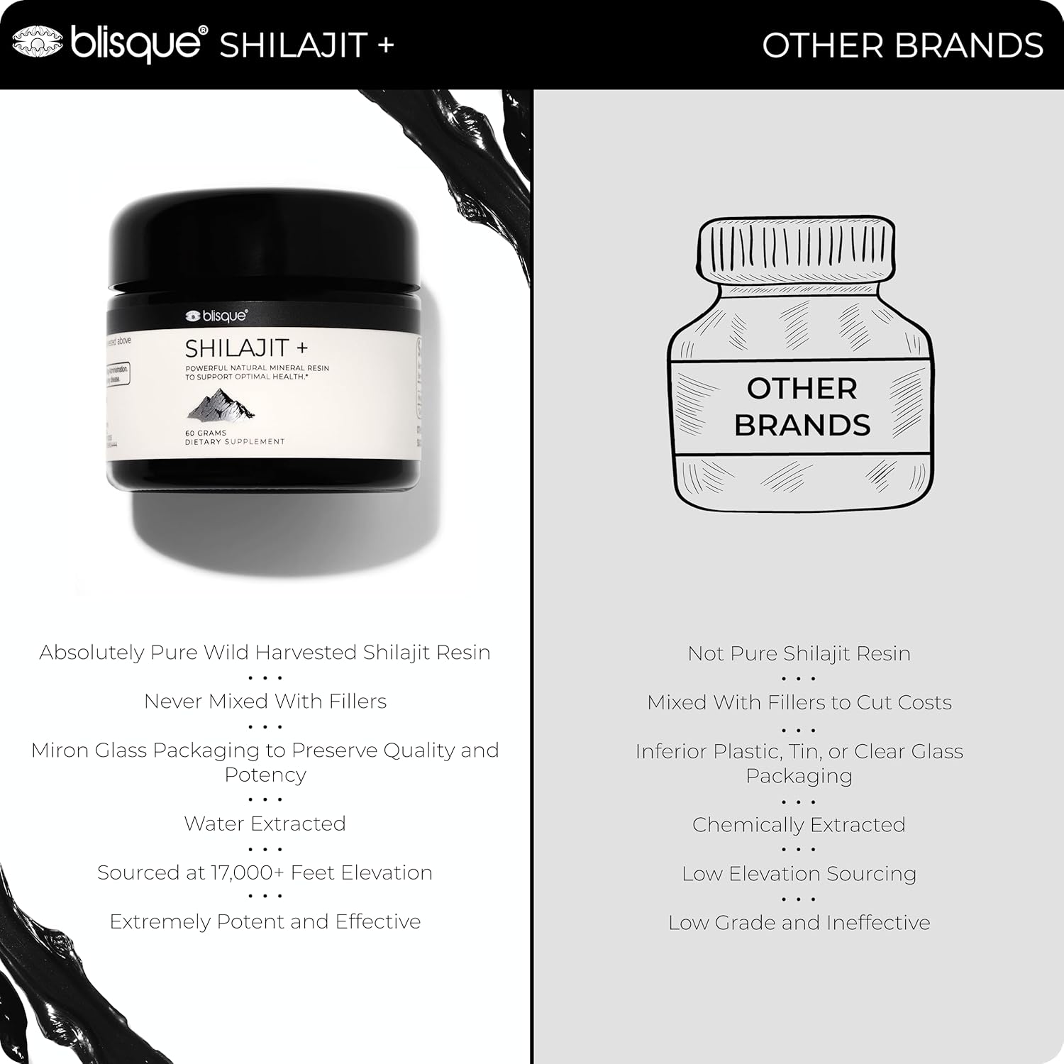 Golden Grade A Himalayan Organic Shilajit Resin Supplement with Fulvic Acid | 60g Pure and Natural Trace Minerals