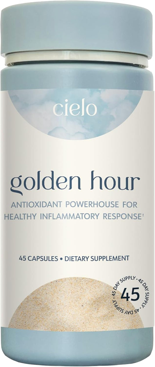 Golden Hour Antioxidant Supplement - Boost Immune System with Nutritional Blend for Women & Men - 45 Day Supply